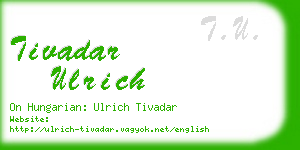 tivadar ulrich business card